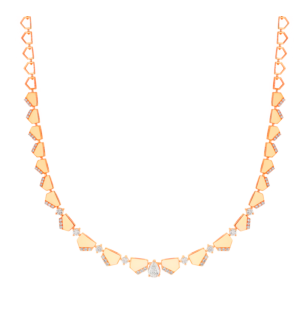 Glacial  Necklace in 18K Rose  Gold Studded  with  Diamonds