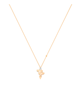 Glacial  Necklace in 18K Rose  Gold Studded  with   Diamonds