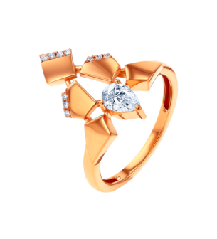 Glacial  Ring  in 18K Rose  Gold Studded  with  Diamonds