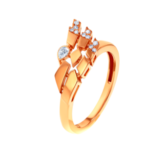 Glacial Ring  in 18K Rose  Gold Studded Diamonds