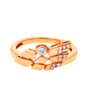 Glacial Ring  in 18K Rose  Gold Studded Diamonds