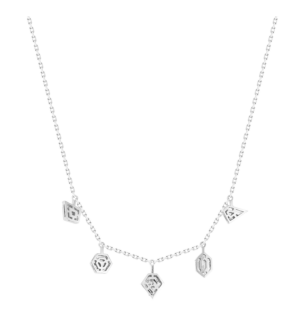 Glacial Necklace  in 18K White  Gold Studded with Diamonds