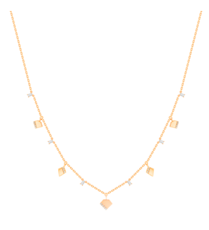 Glacial Necklace  in 18K Rose  Gold Studded with Diamonds