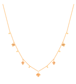 Glacial Necklace  in 18K Rose  Gold Studded with Diamonds