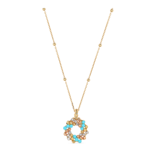 Golden Pizzo 18k Yellow Gold and Turquoise Necklace