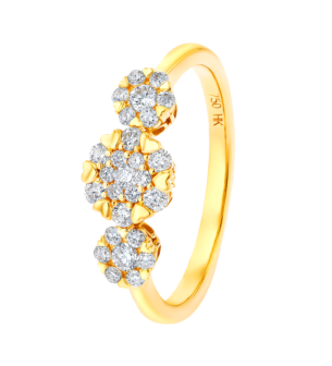 H2H  Ring  in 18K Yellow Gold Studded with  Diamonds