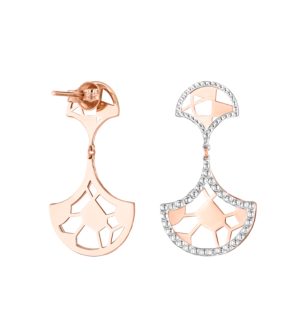 Jal Crystal Clear Water  18K Rose Gold Earrings