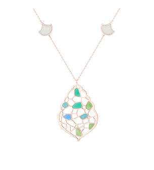 Jal Emerald Green Sea 18K Rose Gold Necklace