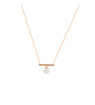 Kiku Glow Necklace in 18K Rose Gold With a Freshwater Pearl