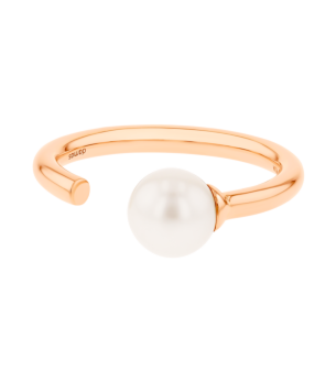 Kiku Glow Open Ring in 18K Rose Gold With a Freshwater Pearl