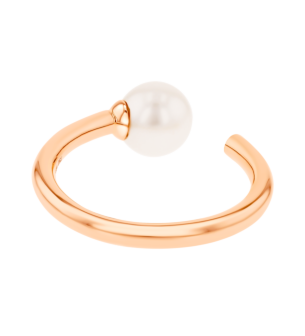 Kiku Glow Open Ring in 18K Rose Gold With a Freshwater Pearl