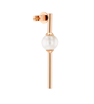 Kiku Glow Earrings in 18K Rose Gold With Two Freshwater Pearls on Straight Bar