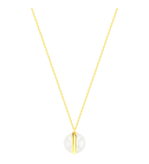 Kiku Glow Sphere Necklace In 18K Yellow Gold With Moonstone