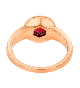 KANZI Ring in 18K Rose Gold and studded with Raspberry Rhodolite.