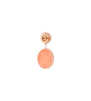 Lace Double Medallion Earrings in 18K Rose Gold With Pink Opal And Diamonds