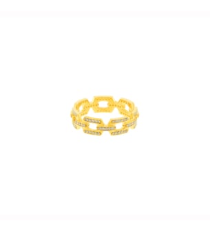Links 18k Yellow Gold Diamond Ring
