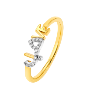 Key Of Hope Love حب  Ring 18K Yellow Gold & Diamonds