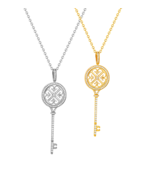 Mother Daughter Lace Key 2 Necklace Set Large 