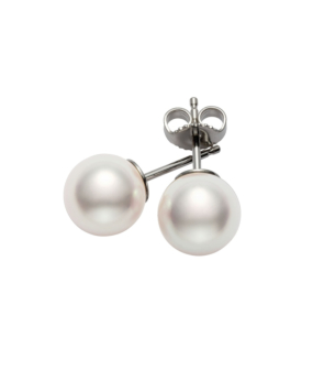 Mikimoto  8.00 x 8.50mm AAA Pearl Stud Earrings