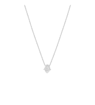 Diamond Big Hand Chain Necklace in 18K White Gold