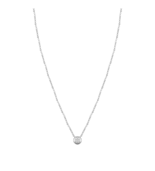 Djula Diamond Solitaire Chain Necklace in 18K White Gold