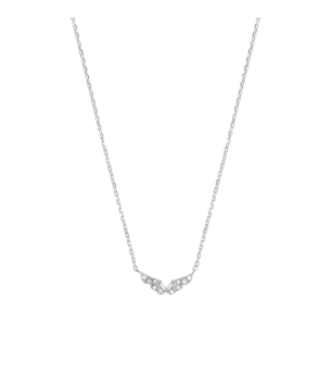 Djula Diamond Angel Wings Chain Necklace in 18K White Gold