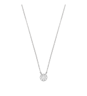 Djula Diamond Target Chain Necklace in 18K White Gold