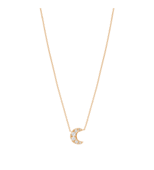Djula Diamond Moon Chain Necklace in 18K Yellow Gold