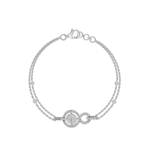 OSE  Bracelet in 18K White Gold Studded  with  Fancy cut and Round Diamonds