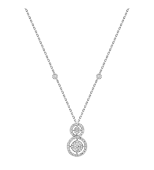 OSE  Pendant Chain in 18K White Gold Studded  with  Fancy cut and Round Diamonds