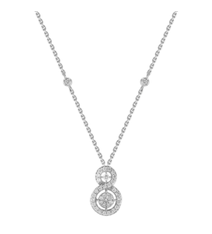 OSE Pendant Chain  in 18K White Gold Studded  with   Round Diamonds