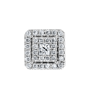 OneSixEight Square Diamond Stud Earring 18K White Gold