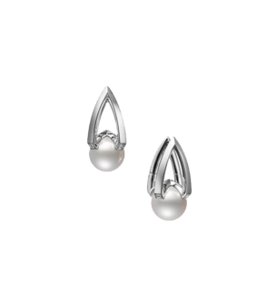 Mikimoto M Collection, Akoya Pearl and Diamond Set Earring in 18K White Gold