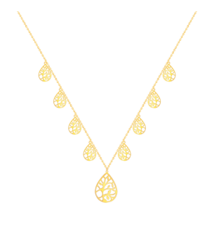 PARADISE PEAR NECKLACE IN 22K YELLOW GOLD 