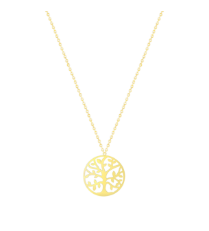 سلسلة برادايس بتعليقة متصلة دائرية الشكل من الذهب الأصفر 18 قيراط
