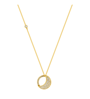 Qamar Pendant in 18K Yellow Gold, with Lapiz Lazuli and Diamonds