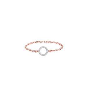   Diamond Circle Chain Ring  in 18K Rose Gold