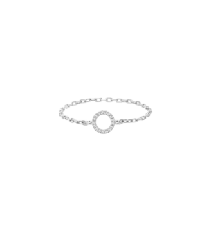 Djula  Diamond Circle Chain Ring in 18K White Gold