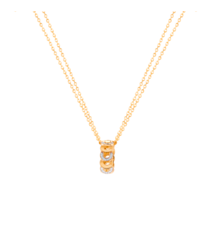 Revolve  Diamond Pendant Chain set in 18K Rose Gold