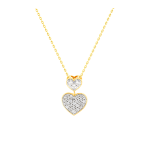 Damas Valentine's Day Collection Pendant and Chain In 18K Yellow Gold Featuring Ceramic and Diamonds