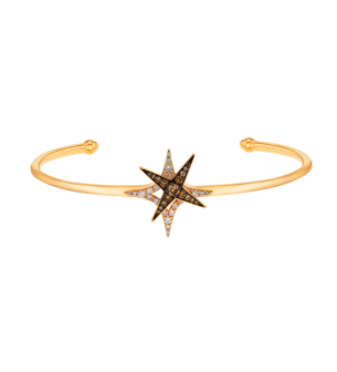 STAR Bangle in 18K Rose Gold and Studded with White and Brown Diamonds