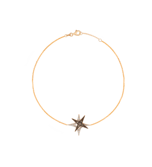 STAR Bracelet in 18K Rose Gold and Studded with White and Brown Diamonds