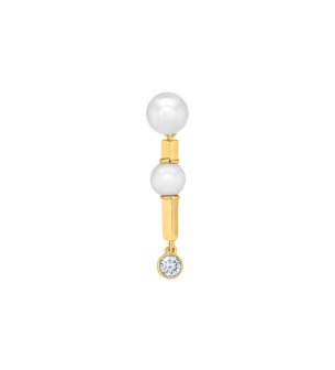 Harmony by Symphony Earrings in 18K Yellow Gold  with Akoya Pearls and Diamond 
