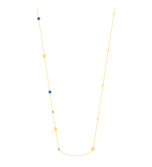 Talisman 18K Yellow Gold Turquoise and Enamel Necklace