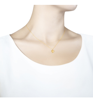 Bubble Round Typing Dots Diamond Necklace in 14k Yellow Gold