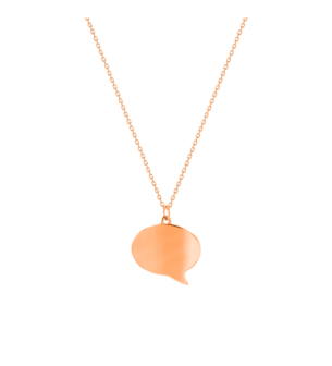 Bubble Plain Oval Necklace in 14k Rose Gold