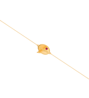 SWEETIE Bubble Oval Ruby Adjustable Bracelet in 14k Yellow Gold