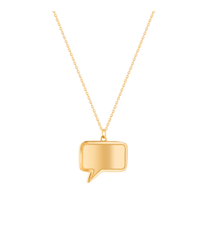 Bubble Plain rectangular Necklace in 14k Yellow Gold