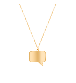 Bubble Plain rectangular Necklace in 14k Yellow Gold