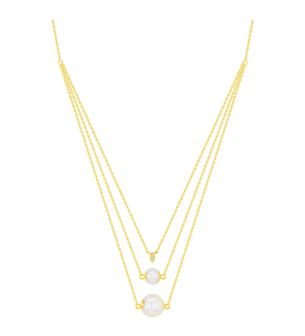 Kiku Trendy 0.01 Carat Diamond and Pearl Necklace 